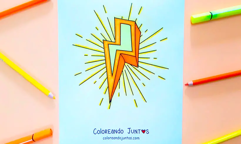 Dessin d'éclair colorié par Colorions Ensemble
