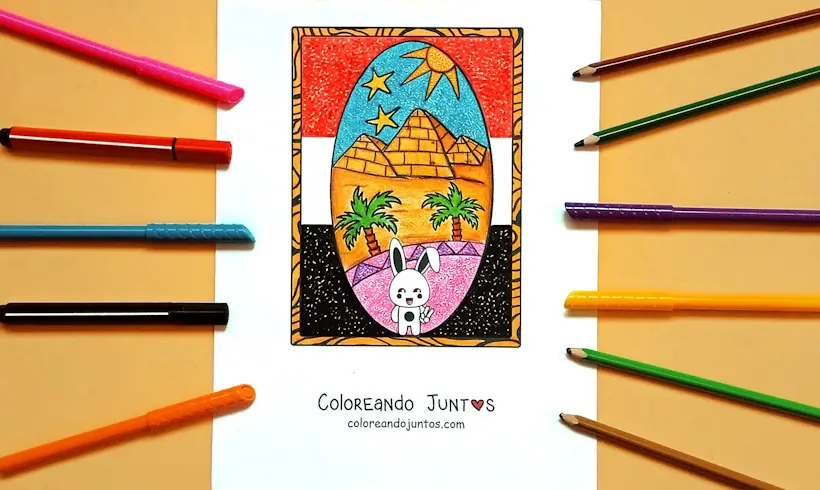 Dessin d’Égypte colorié par Colorions Ensemble