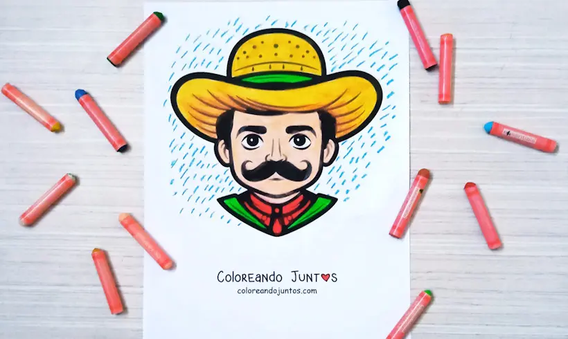 Dessin d'Emiliano Zapata colorié par Colorions Ensemble