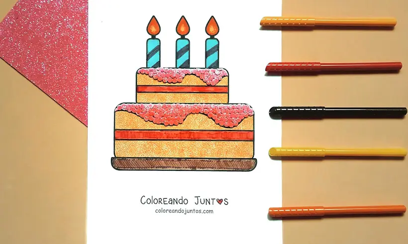 Dessin d'emoji d'anniversaire colorié par Colorions Ensemble
