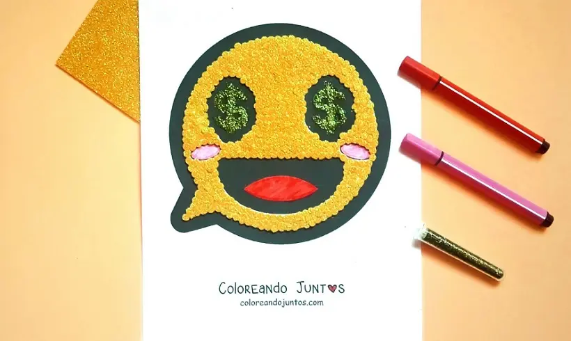 Dessin d’emoji heureux colorié par Colorions Ensemble