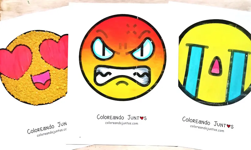 Coloriages d’émojis réalisés par Colorions Ensemble