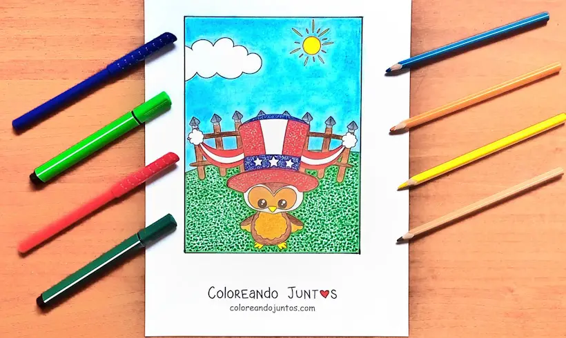 Dessin des États-Unis colorié par Colorions Ensemble