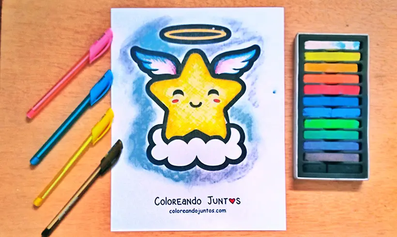 Dessin d'étoile coloriée par Colorions Ensemble