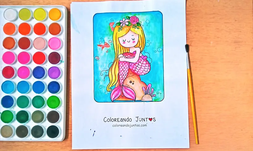 Dessin de fantaisie kawaii colorié par Colorions Ensemble
