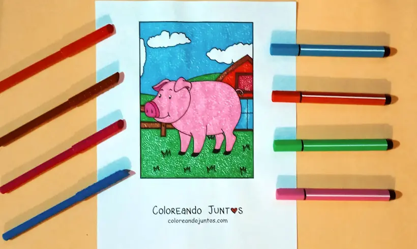Dessin de ferme kawaii colorié par Colorions Ensemble