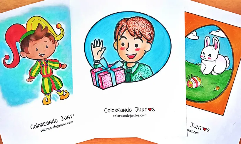 Coloriages de fêtes réalisés par Colorions Ensemble