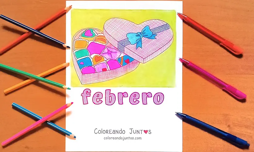 Dessin du mois de février colorié par Colorions Ensemble