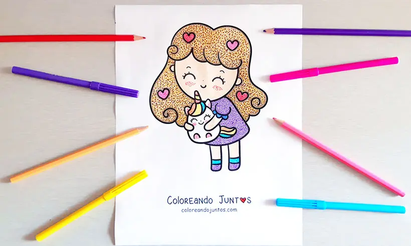 Dessin de fille colorié par Colorions Ensemble