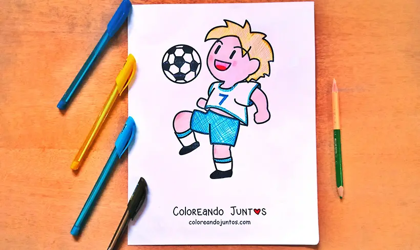 Dessin de football colorié par Colorions Ensemble