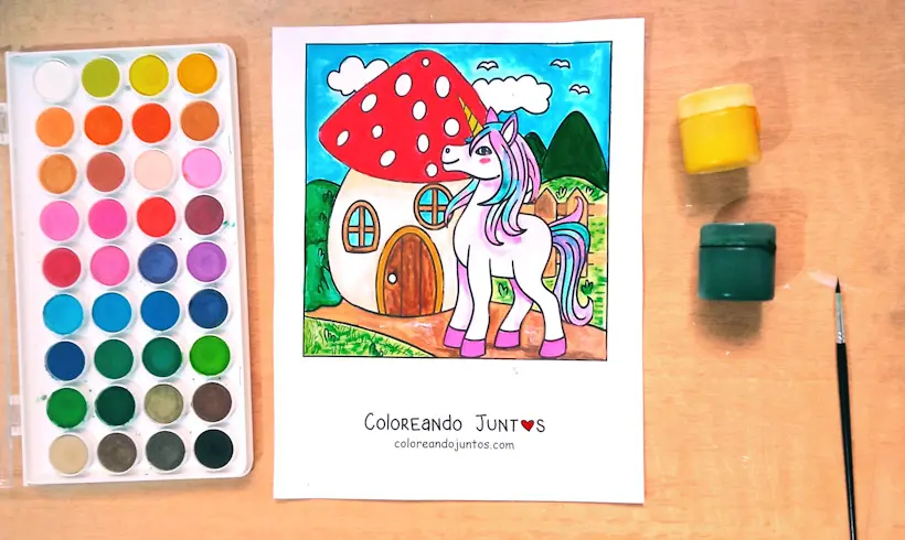 Dessin de la forêt enchantée colorié par Colorions Ensemble