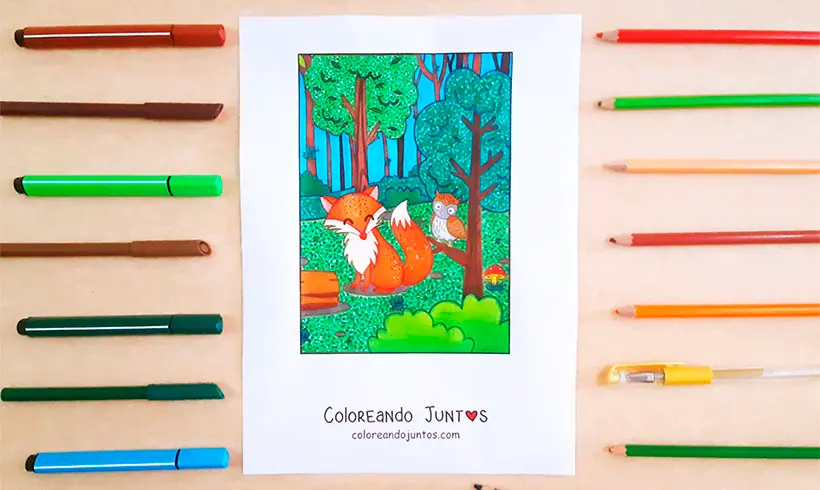 Dessin de forêt colorié par Colorions Ensemble