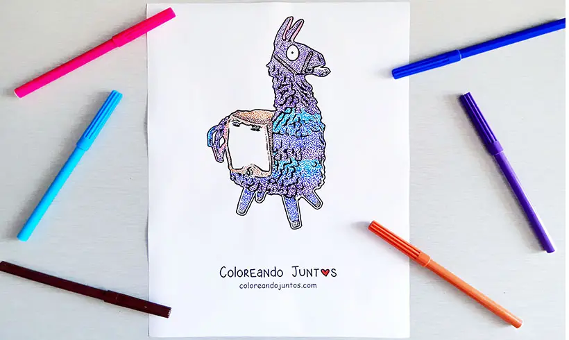 Coloriage de Fortnite colorié par Colorions Ensemble