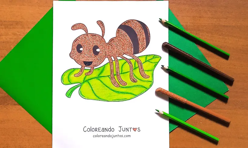 Dessin d’une fourmi colorié par Colorions Ensemble