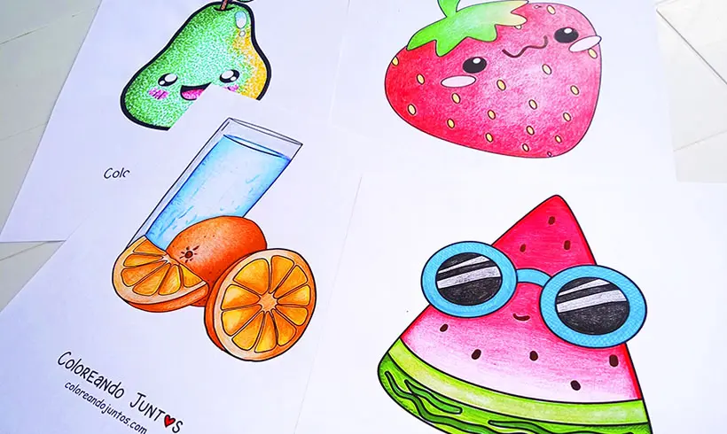 Dessins de fruits coloriés par Colorions Ensemble