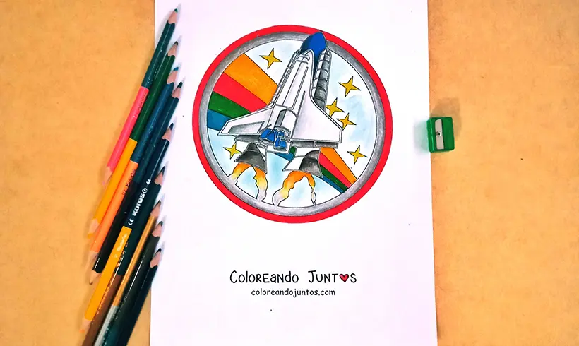 Dessin de fusée colorié par Colorions Ensemble