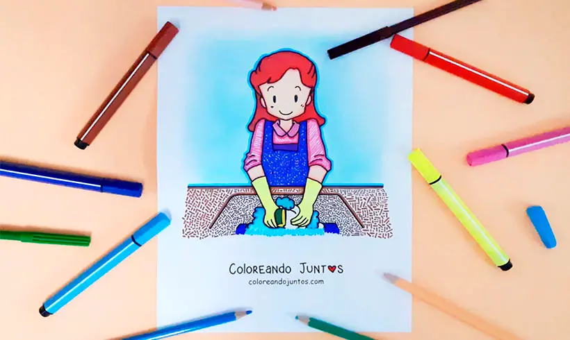 Dessin de gants colorié par Colorions Ensemble