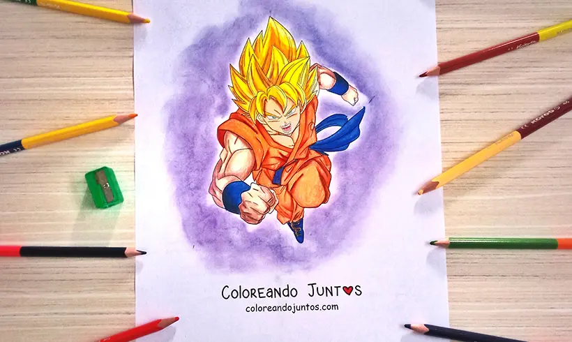 Dessin de Goku colorié par Colorions Ensemble