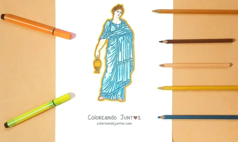 Dessin de la Grèce colorié par Colorions Ensemble