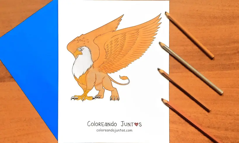 Dessin d'un Griffon colorié par Colorions Ensemble