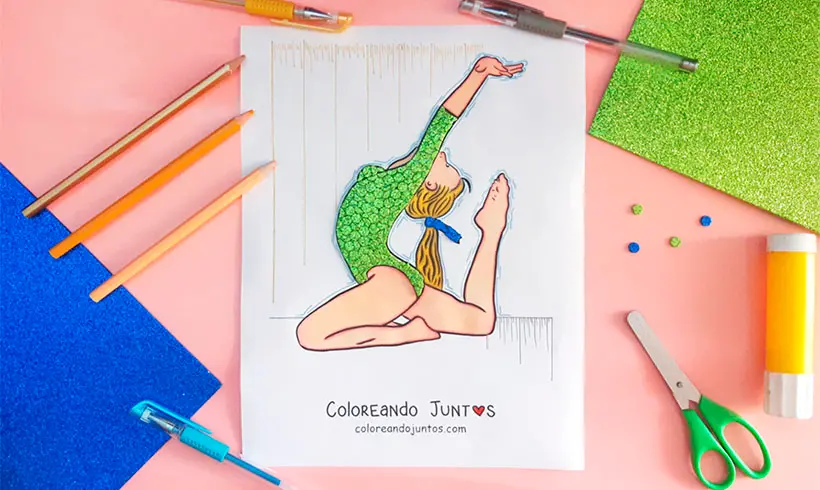 Dessin de gymnastique colorié par Colorions Ensemble