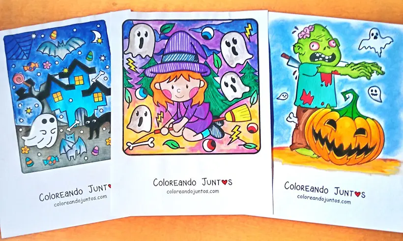Coloriages d’Halloween coloriés par Colorions Ensemble