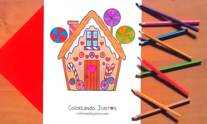 Dessin de la maison en sucre de Hansel et Gretel colorié par Colorions Ensemble