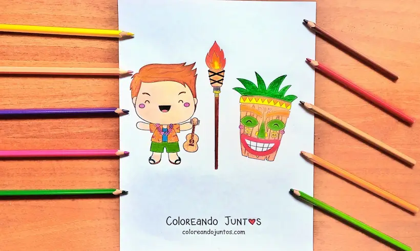 Dessin de Hawaii colorié par Colorions Ensemble
