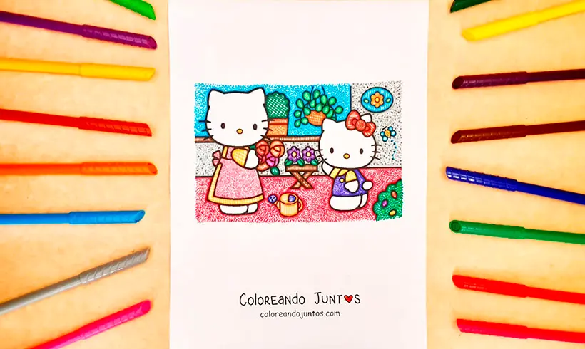 Dessin de Hello Kitty colorié par Colorions Ensemble
