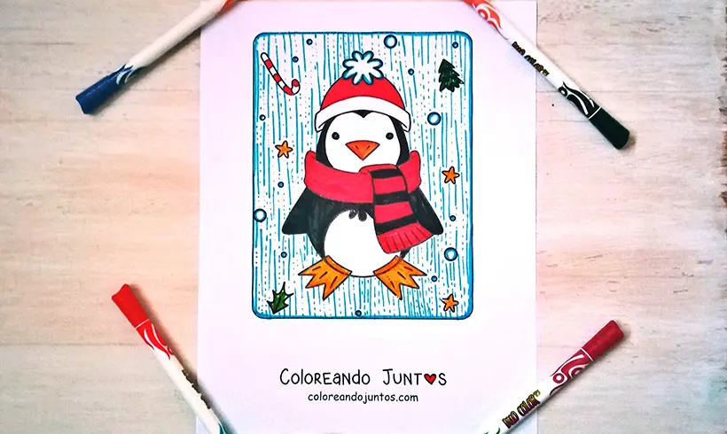 Dessin d'hiver colorié par Colorions Ensemble