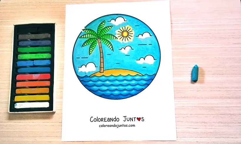 Dessin d'île colorié par Colorions Ensemble