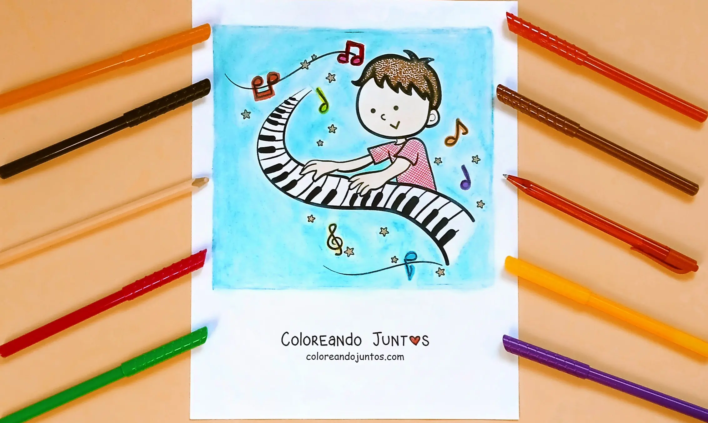 Dessin d'instrument kawaii colorié par Colorions Ensemble