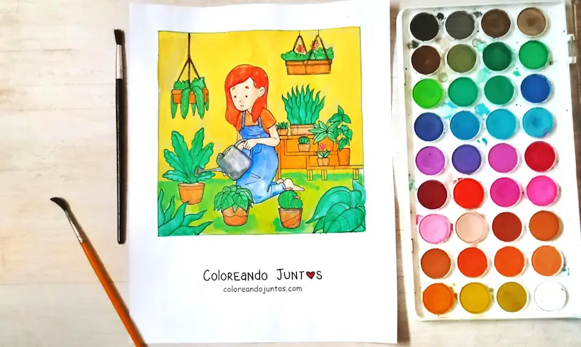 Dessin du jardinage colorié par Colorions Ensemble