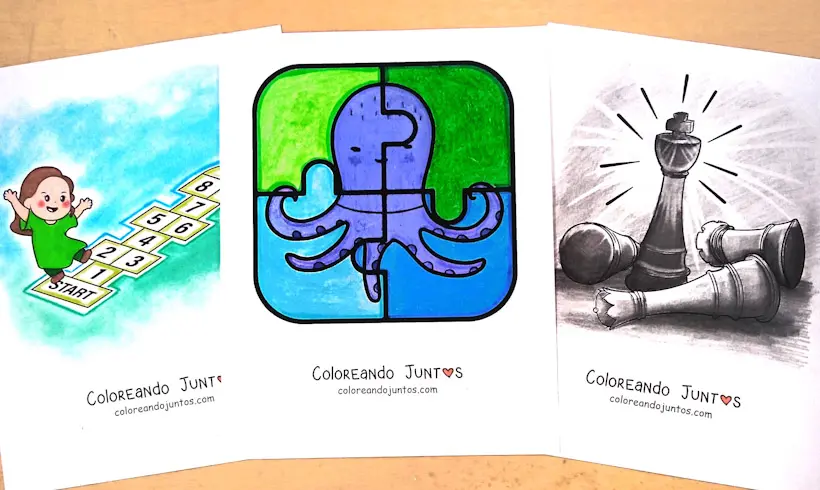 Coloriages de jeux coloriés par Colorions Ensemble