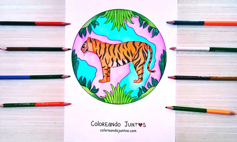 Coloriage de jungle colorié par Colorions Ensemble