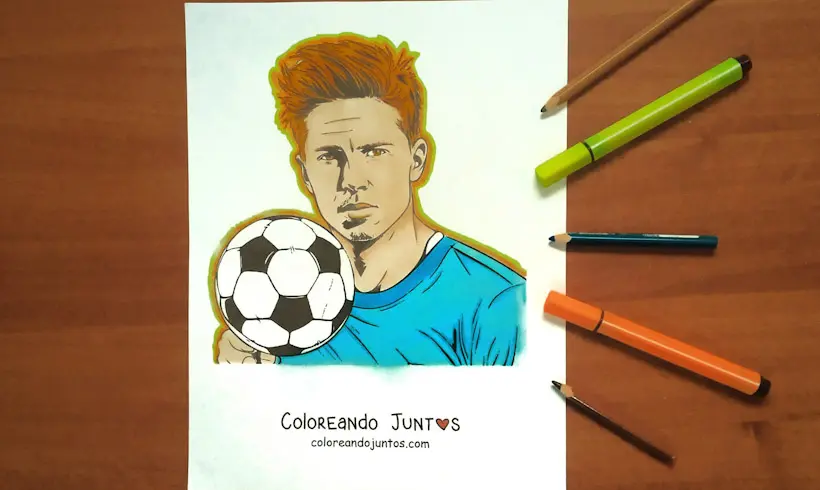 Dessin de Kevin De Bruyne colorié par Colorions Ensemble