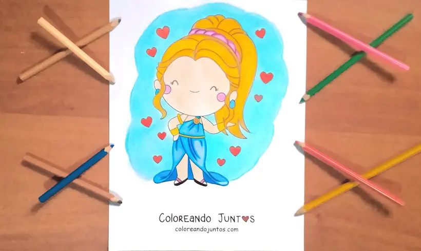 Dessin de la déesse Aphrodite colorié par Colorions Ensemble