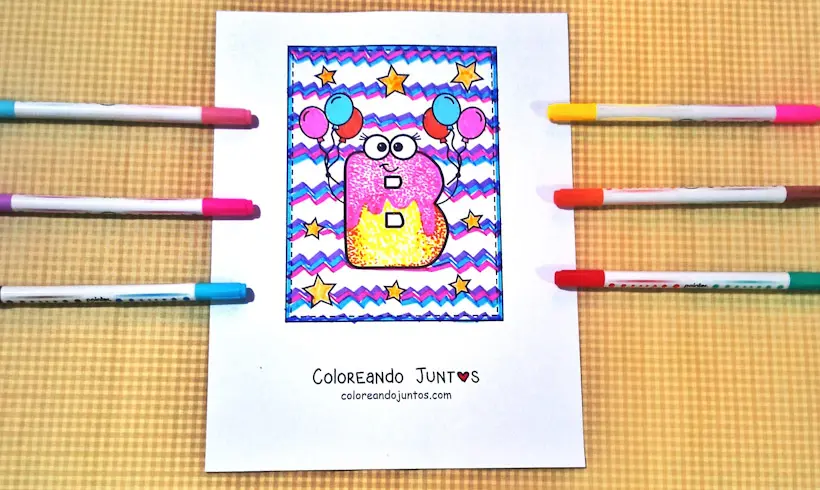 Dessin de la lettre B colorié par Colorions Ensemble