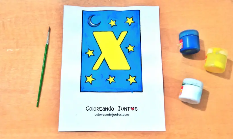 Dessin de la lettre X colorié par Colorions Ensemble