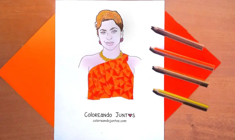 Dessin de Lady Gaga colorié par Colorions Ensemble