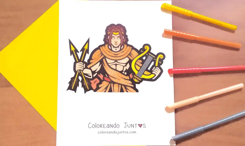 Dessin du dieu Apollon colorié par Colorions Ensemble