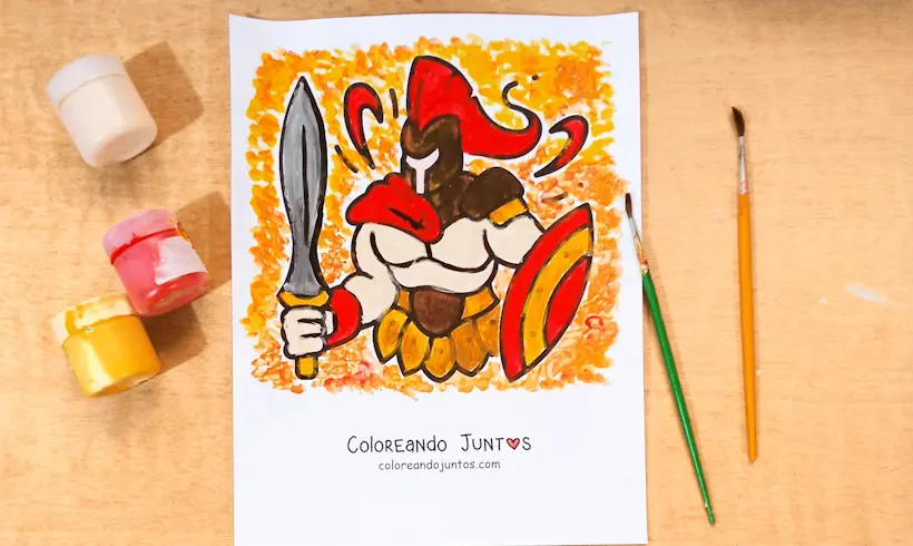 Dessin du dieu Arès colorié par Colorions Ensemble