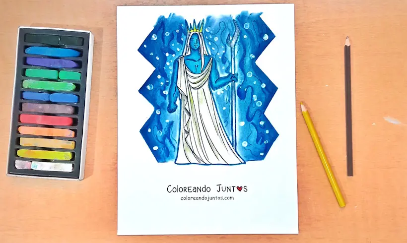 Dessin du dieu Hadès colorié par Colorions Ensemble