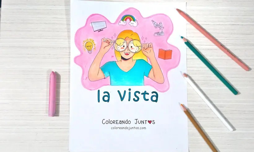 Dessin du sens de la vue colorié par Colorions Ensemble