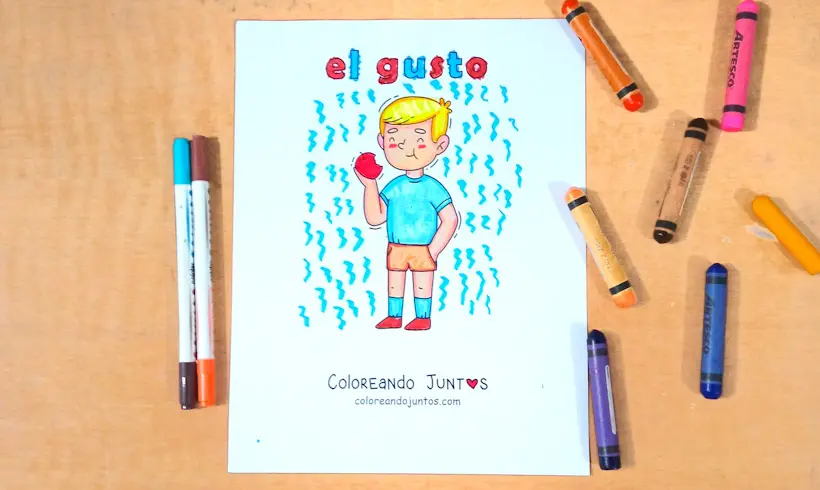 Dessin du sens du goût colorié par Colorions Ensemble