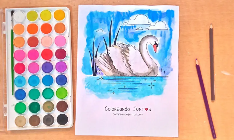 Dessin du Vilain Petit Canard colorié par Colorions Ensemble