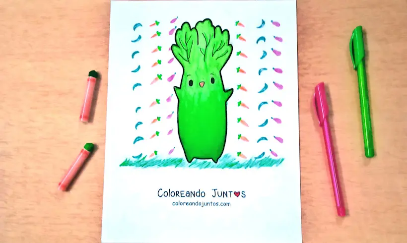 Dessin de légume kawaii colorié par Colorions Ensemble