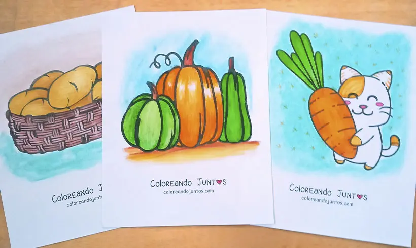 Coloriage de légumes réalisé par Colorions Ensemble