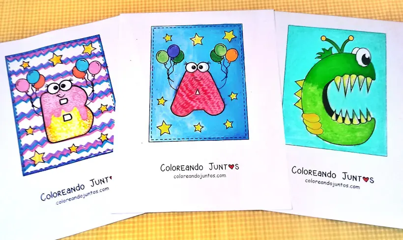 Coloriages de lettres coloriés par Colorions Ensemble