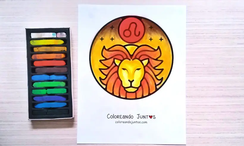 Dessin du signe du Lion colorié par Colorions Ensemble